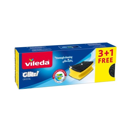 ليفة جلي 3 قطع مقاومة للبكتيريا Vileda (Glitzi crystal )