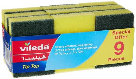 ليفة جلي 9 قطع مقاومة للبكتيريا Vileda (Tip top)