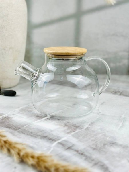 بريق شاي / زيت زجاج مع غطاء خشب