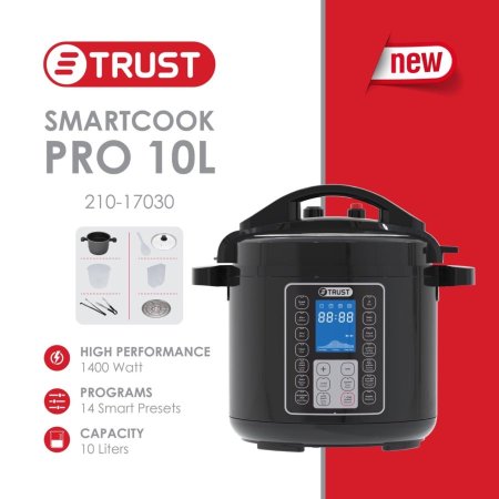 Smart cook pro Trust – طنجرة ضغط كهربائية ذكية 10 لتر