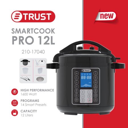 Smart cook pro Trust – طنجرة ضغط كهربائية ذكية 12 لتر