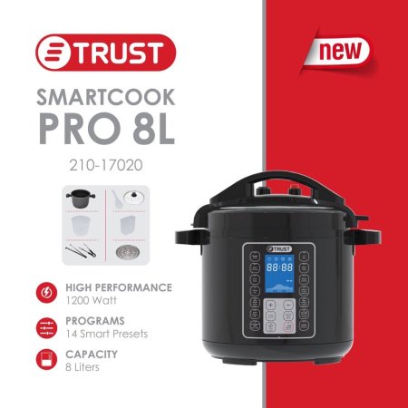 Smart cook pro Trust – طنجرة ضغط كهربائية ذكية 8 لتر