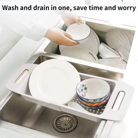 مصفاة مستطيلة متحركة للخضار والفواكه وتصفية الأطعمة