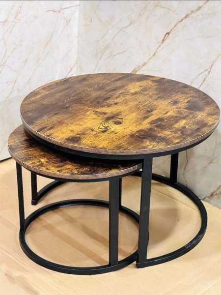 طقم طاولات وسط خشب حجم كبير