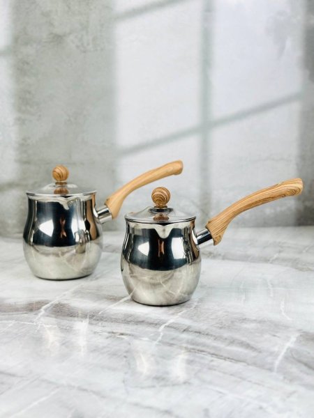 غلاي قهوة ستانلس يد خشب