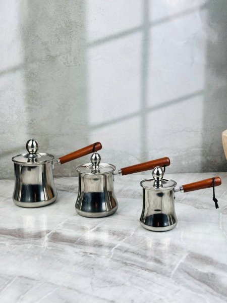 غلاي قهوة ستانلس يد خشب