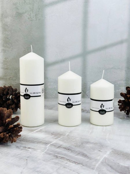 شمعة اوف وايت عريضة 3 احجام